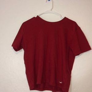 Hollister plain dark red T